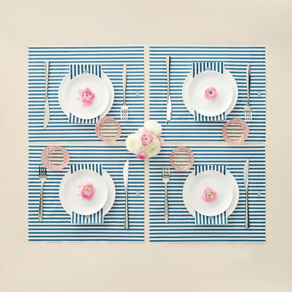 Blue Striped Disposable Paper Napkins Set of 50