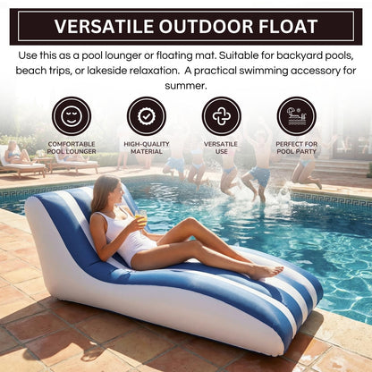 the Mediterranean Stripe Inflatable Pool Lounger