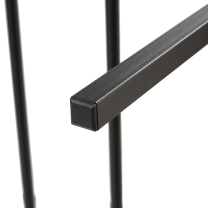 HouseOfZazla black metal platform bed frame close-up of tubular legs and crossbar on Tampa Home & Garden Store