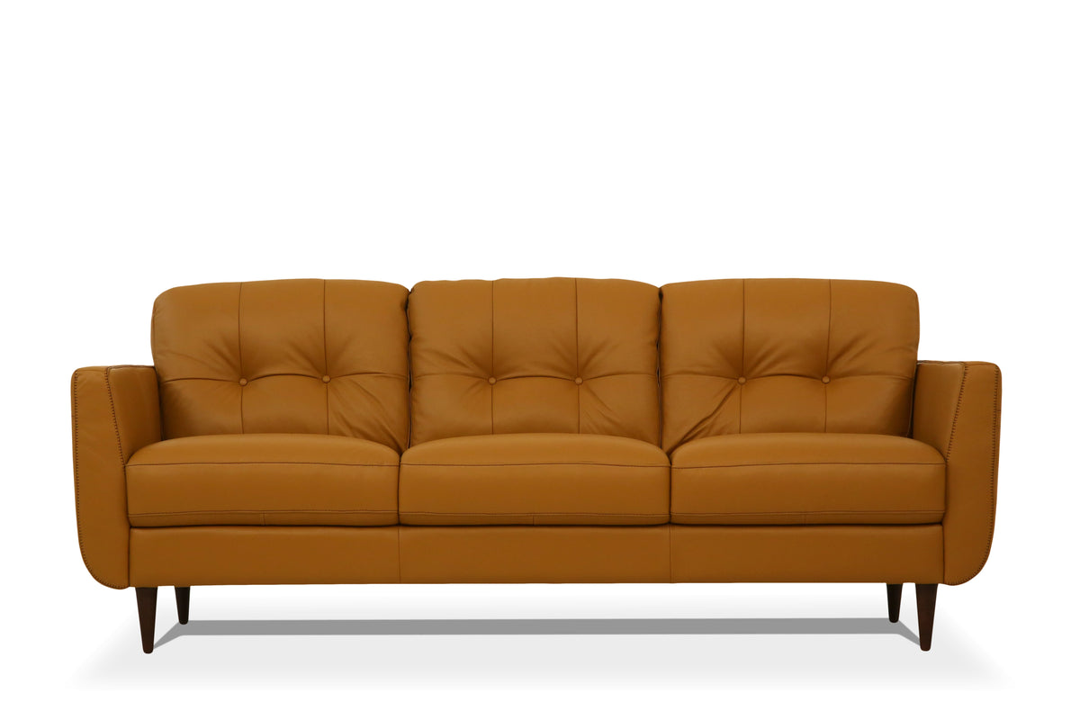 Radwan Camel Leather Sofa and Italian Style