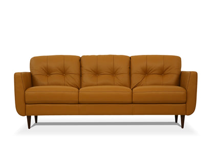 Radwan Camel Leather Sofa and Italian Style