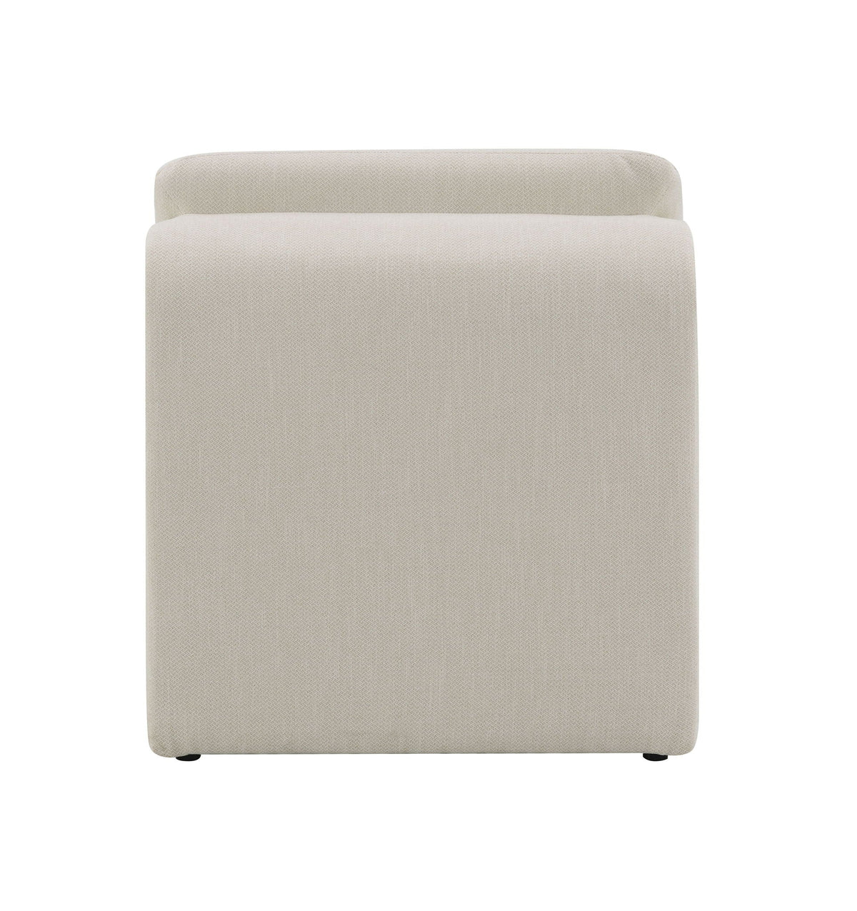 Curved shape accent chair beige fabric upholstery by HouseOfZazla on Tampa Home & Garden Store
