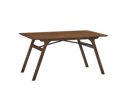 Seven Piece Walnut Dining Table and Side Chairs
