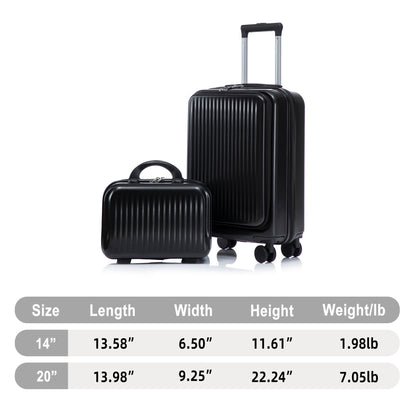 ABS spinner luggage set in black with case; includes 14in carry-on and 20in suitcase on Tampa Home & Garden Store
