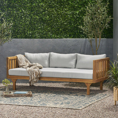 Acacia Wood Outdoor Daybed and Coffee Table
