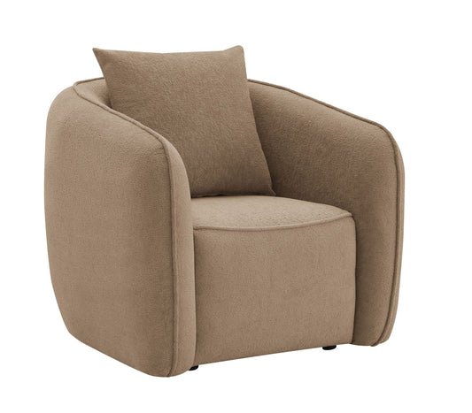 Keith Chenille Armchair in beige chenille with 1 matching color toss pillow by HouseOfZazla on Tampa Home & Garden Store