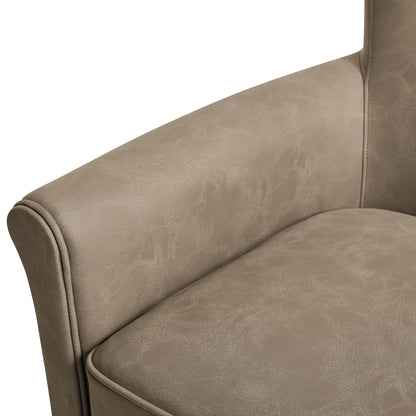 Westly Swivel Accent Chair with 360-Degree Base taupe leather upholstery and stitched seam detail on Tampa Home & Garden Store