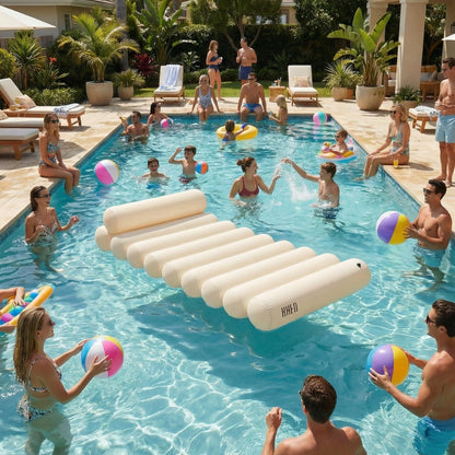 White and Inflatable Cushioned Bubble Lounger