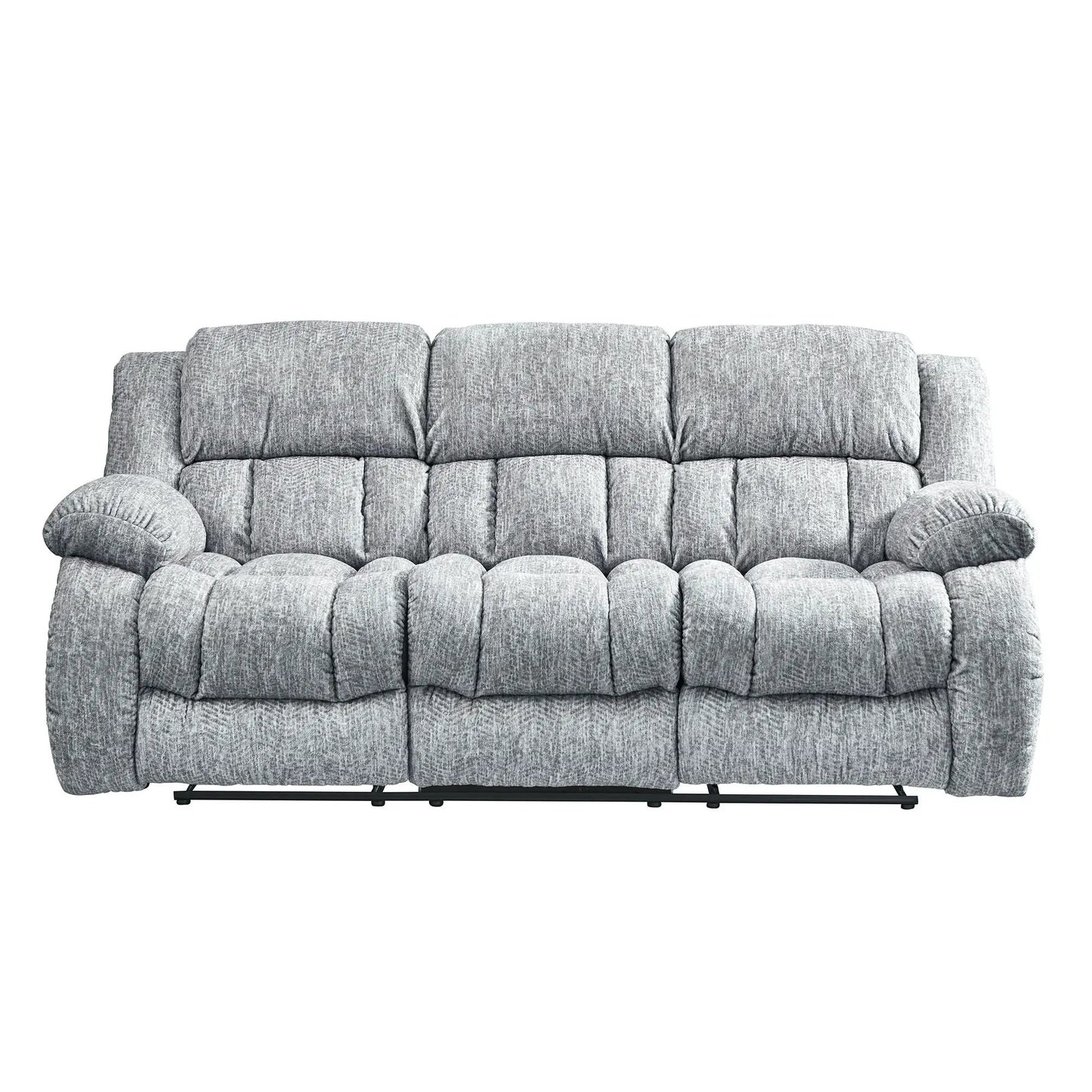 Stonic reclining sofa gray textured fabric with tufted cushions by Unique Piece Furniture on Tampa Home & Garden Store