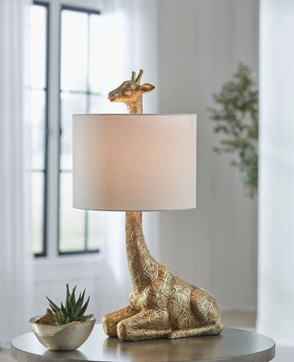 Ferrison Giraffe Table Lamp with Gold Finish