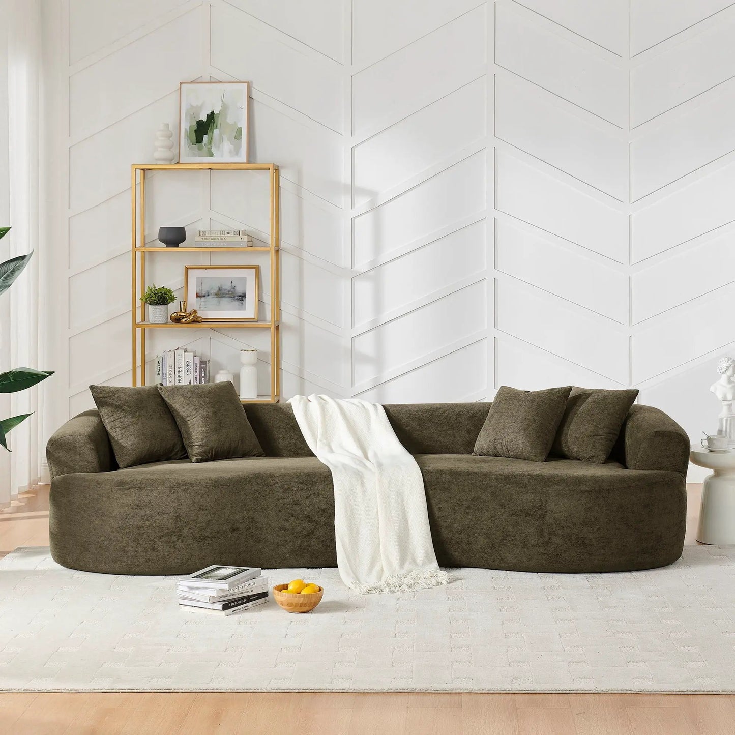 4 Seater Curved Cloud Sectional Sofa in charcoal gray fabric by Unique Piece Furniture sofa on Tampa Home & Garden Store