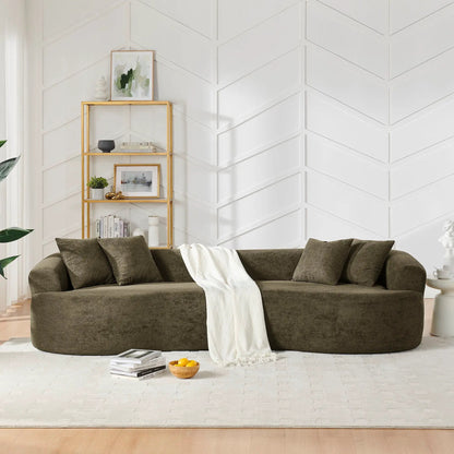 4 Seater Curved Cloud Sectional Sofa in charcoal gray fabric by Unique Piece Furniture sofa on Tampa Home & Garden Store