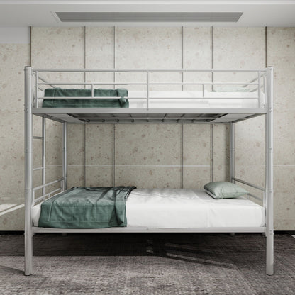 Metal Convertible Bunk Bed Frame with Guardrail