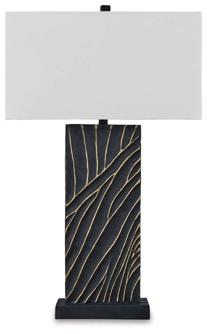 Bartlen Poly Table Lamp in Black and Gold Finish