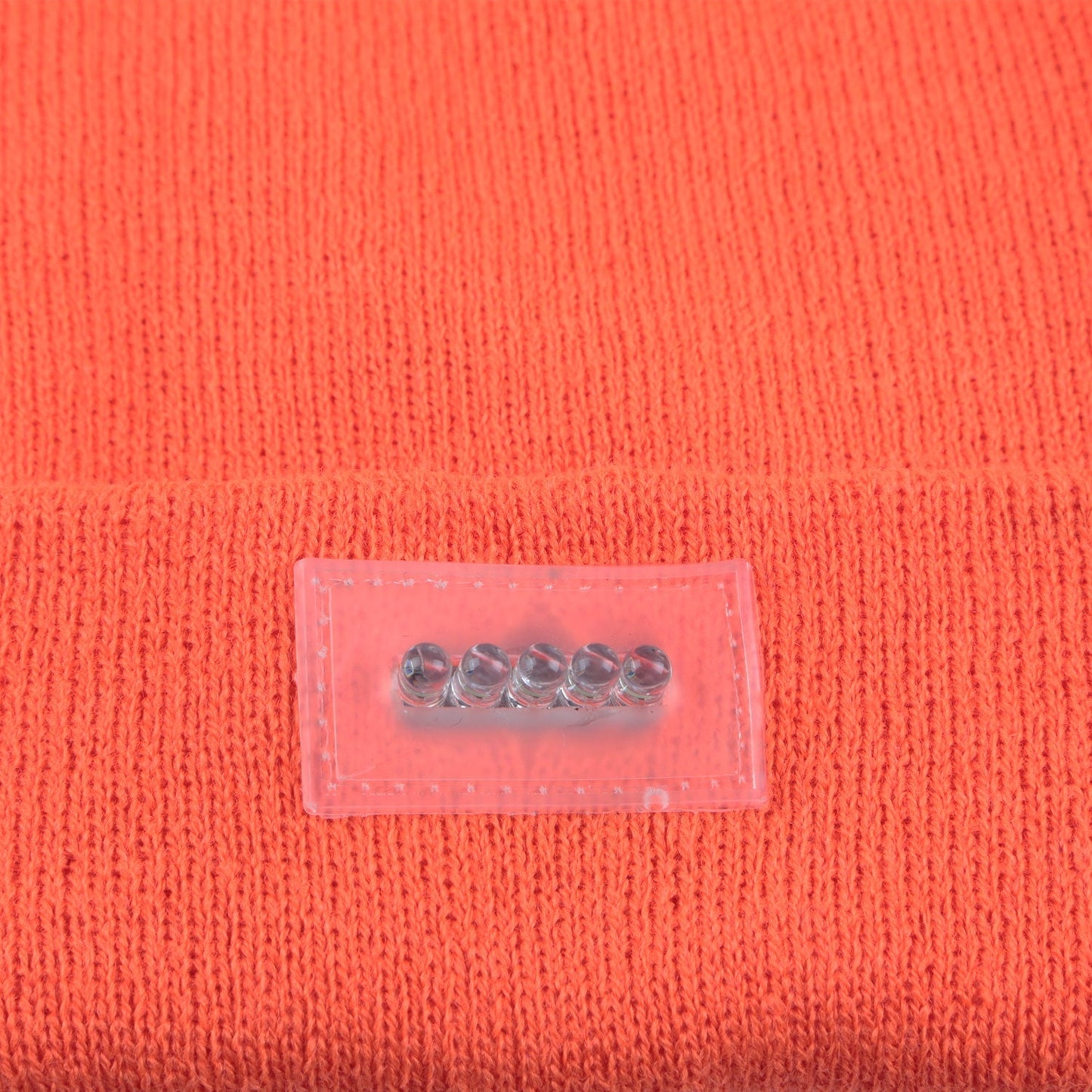 GemGear unisex orange knitted beanie with 5 LED lights in clear plastic case on Tampa Home & Garden Store
