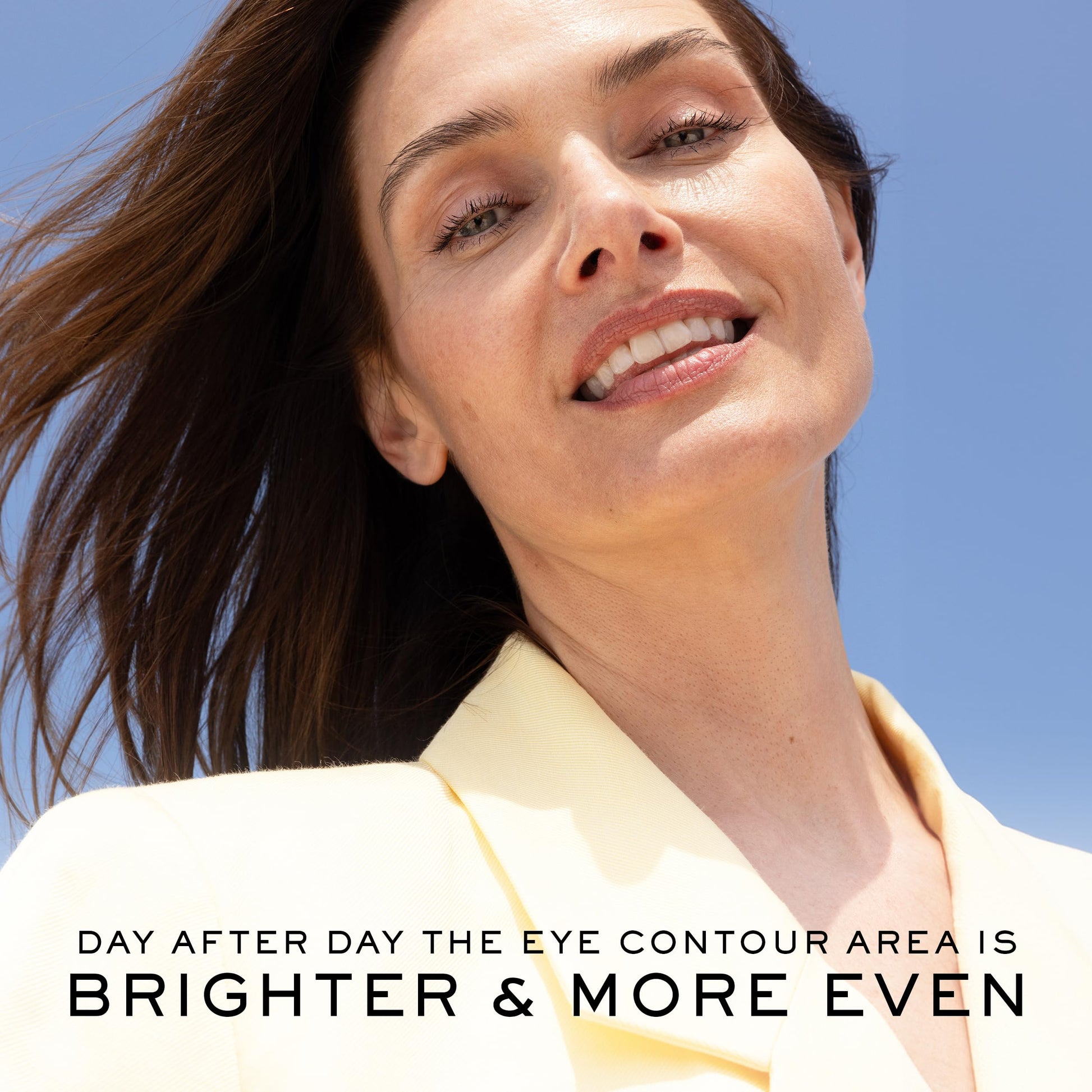 Nuxe Nuxuriance Gold anti-aging serum Beauty Care Bag close-up of a smiling woman outdoors under blue sky on Tampa Home & Garden Store