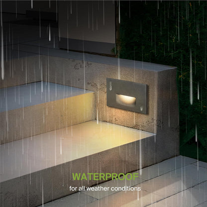 STRA07 6 Pack 3W RGBCW Color Changing 2700K-6500K Rectangular Waterproof Horizontal LED Stairs Step Light Fixture