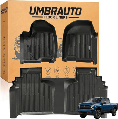 Umbrauto floor liners for Chevy Silverado/GMC Sierra Crew Cab, black TPE, front & rear mats on Tampa Home & Garden Store