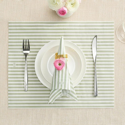 Green Stripe Disposable Paper Napkin Set of 50
