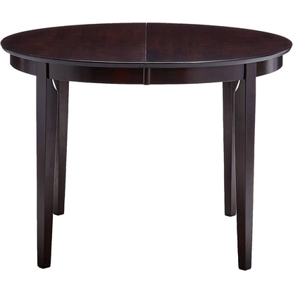 Mesa de comedor ovalada contemporánea con acabado de madera capuchino marrón oscuro