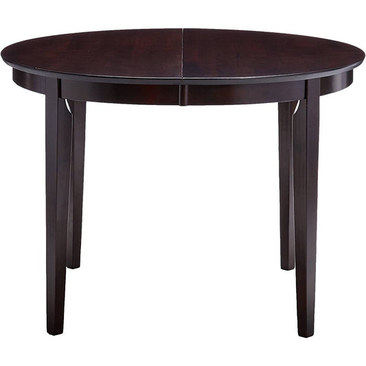 Mesa de comedor ovalada contemporánea con acabado de madera capuchino marrón oscuro