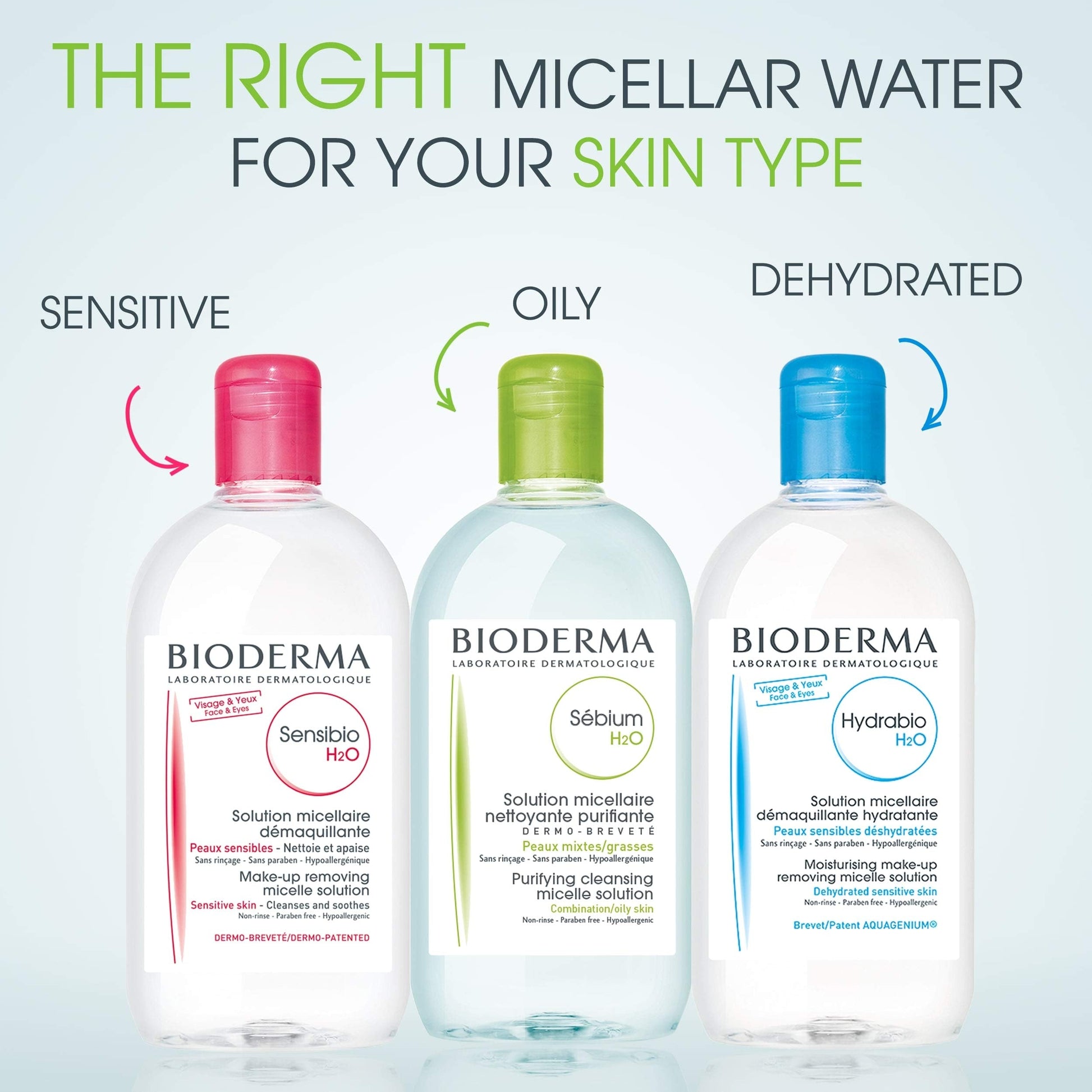 Bioderma Sebium skincare set for oily skin with 3 bottles: micellar water & foaming gel on Tampa Home & Garden Store