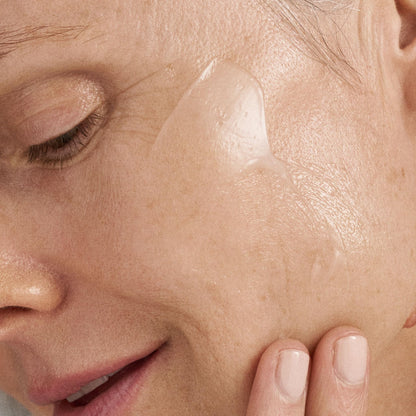 Dermalogica Sound Sleep Cocoon night gel-cream; peach-tinted, hydrating facial cream applied to cheek on Tampa Home & Garden Store