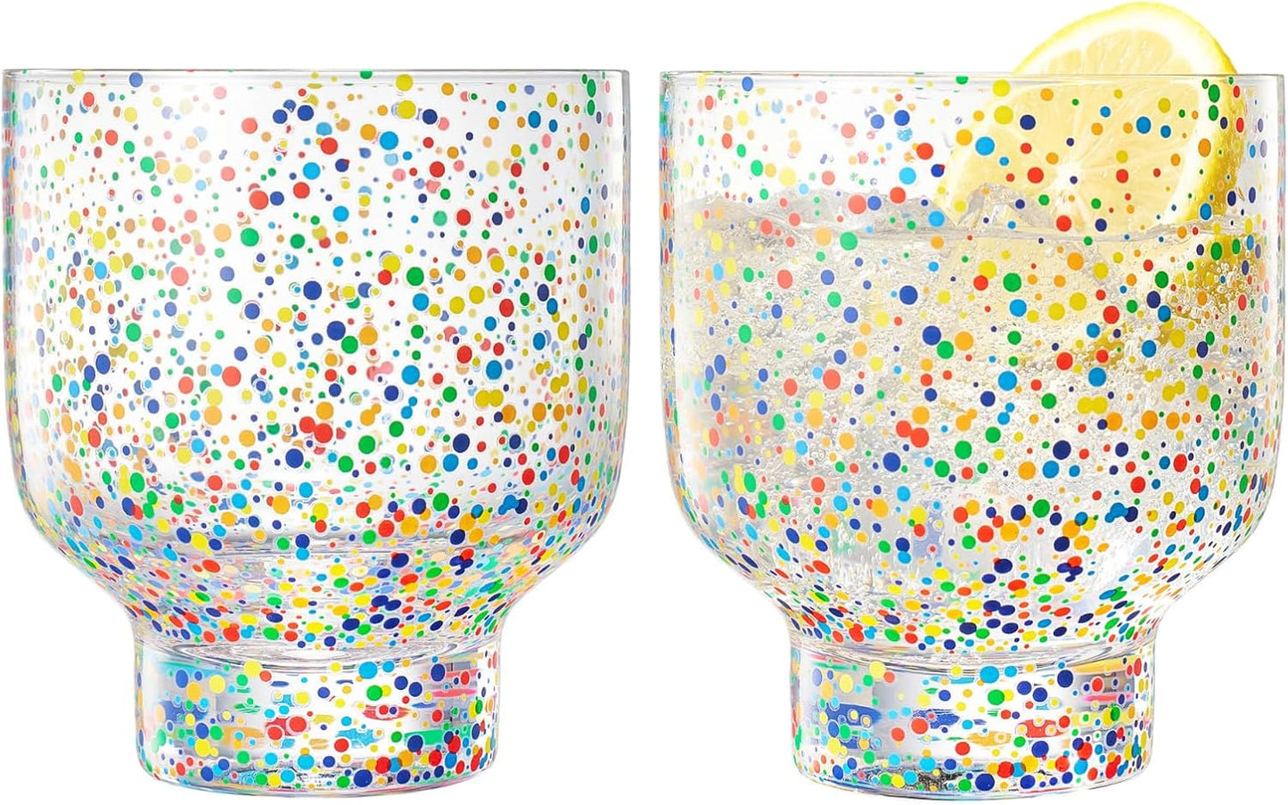 Colorful Confetti Stemless Tumbler Set and Cups