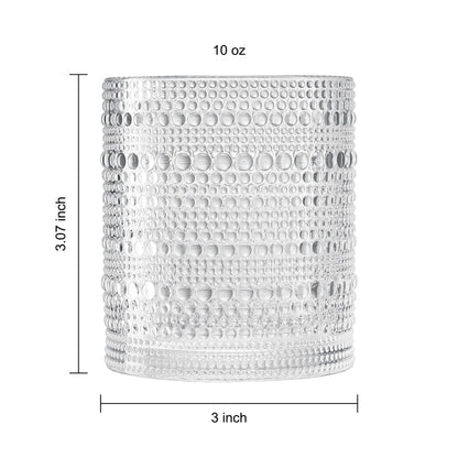 Khen Hobnail Clear Drinking Glasses Set of 12