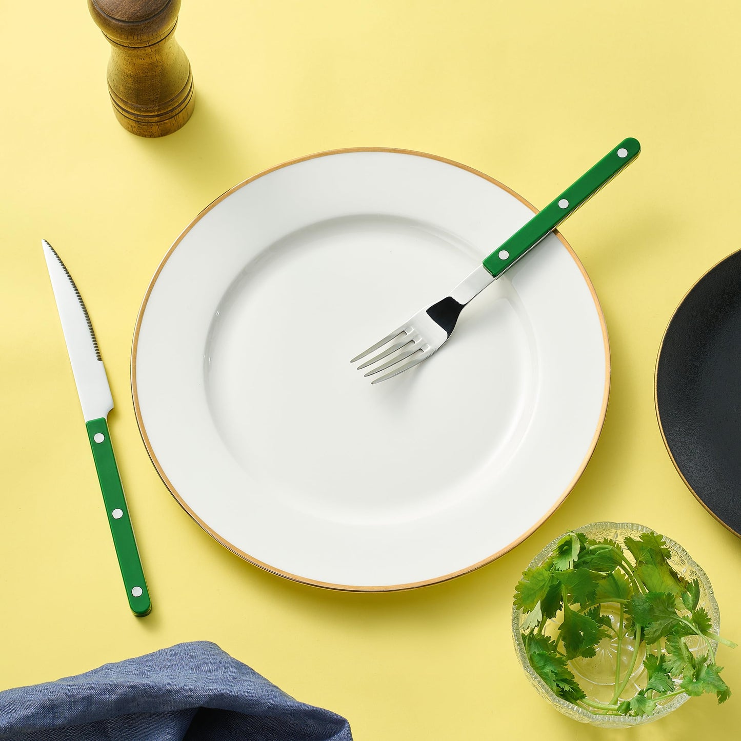 Green Stainless Steel Flatware Set of 20 Pieces