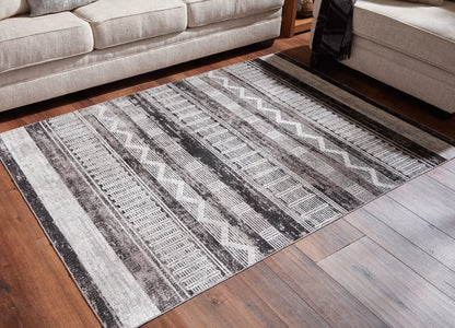 Henchester Rug with Geometric Distressed Pattern