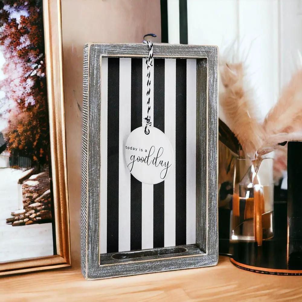 Black and White Farmhouse Wooden Tray Decor