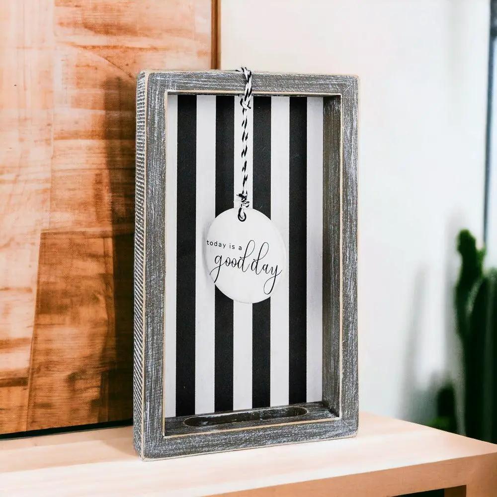 Black and White Farmhouse Wooden Tray Decor