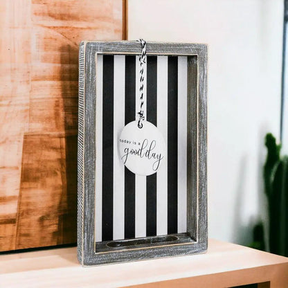 Black and White Farmhouse Wooden Tray Decor