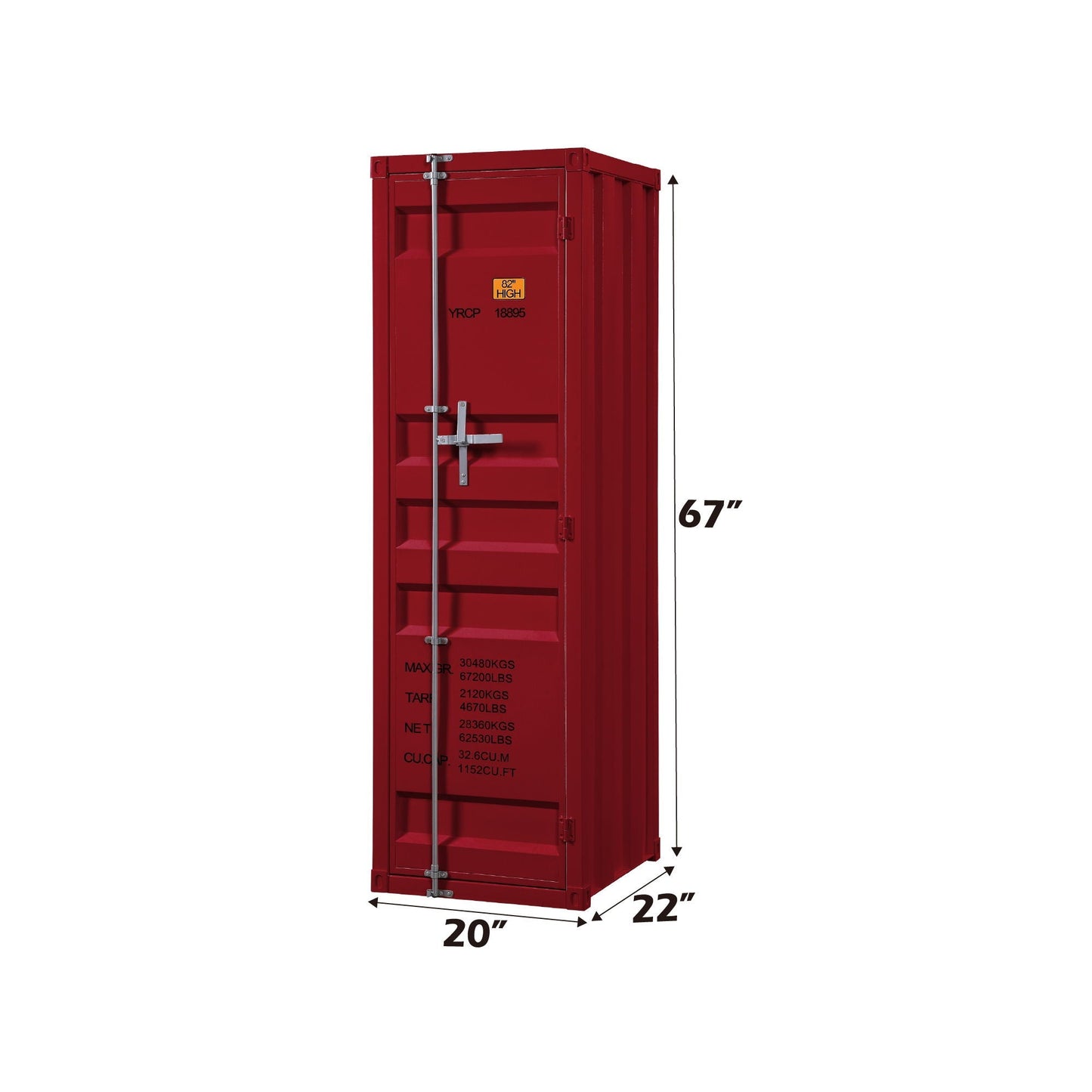 Cargo Wardrobe red steel triple wardrobe with metal hardware by HouseOfZazla on Tampa Home & Garden Store