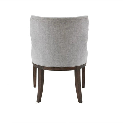 Hutton dining side chair set of 2, gray fabric upholstery, dark wood legs on Tampa Home & Garden Store
