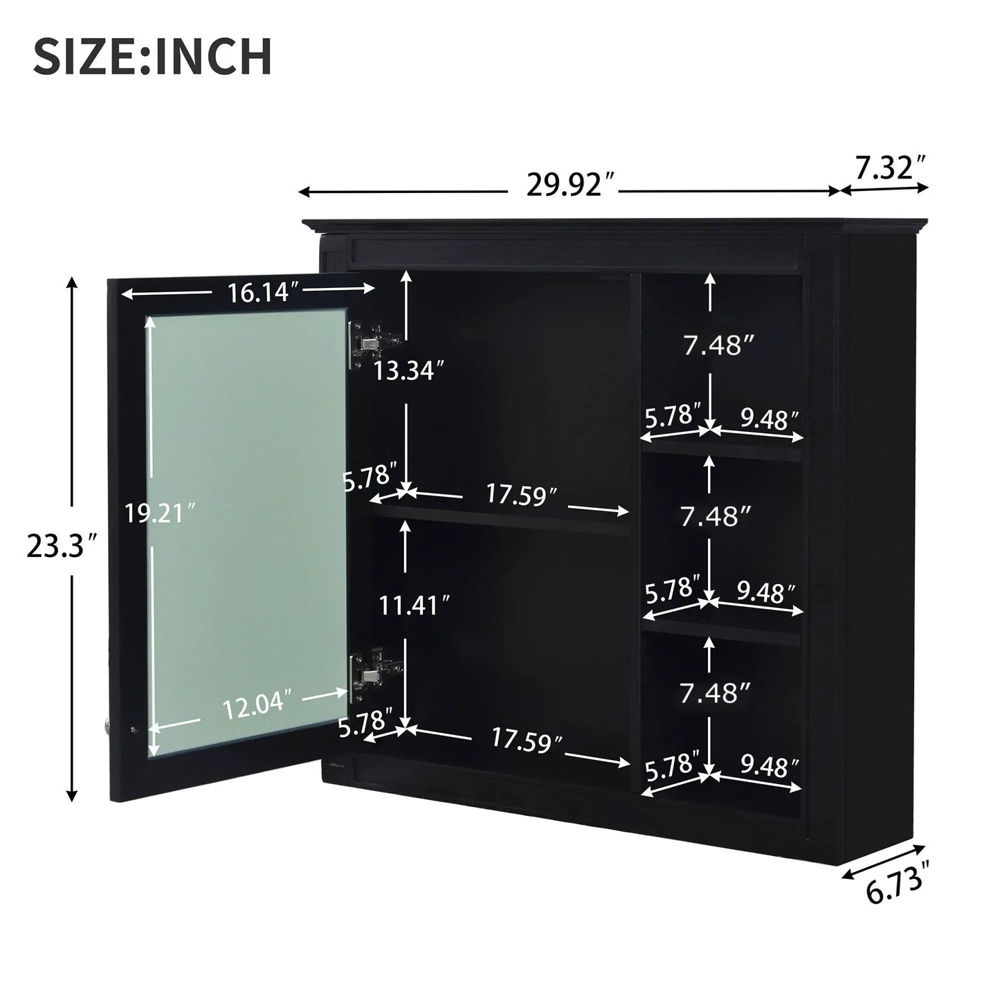 Modern Wall-Mounted Medicine Cabinet with Mirror