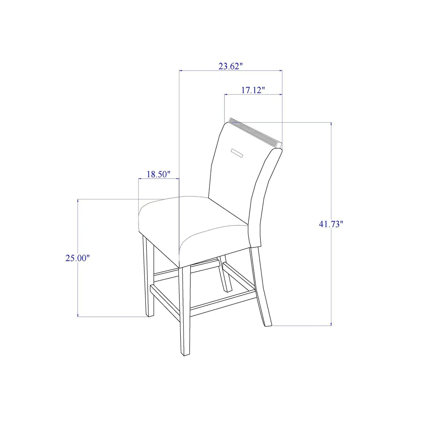 Ariya Bar Stools Set of 2 with Padded Seats