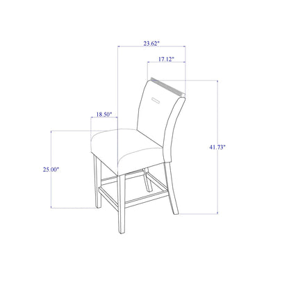 Ariya Bar Stools Set of 2 with Padded Seats