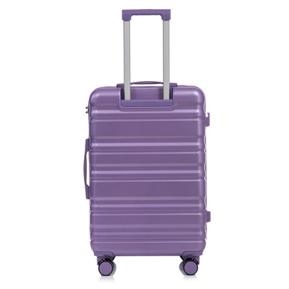 HIFINE Tourist 3-Piece ABS Spinner Luggage Set purple with silver handles HouseOfZazla on Tampa Home & Garden Store
