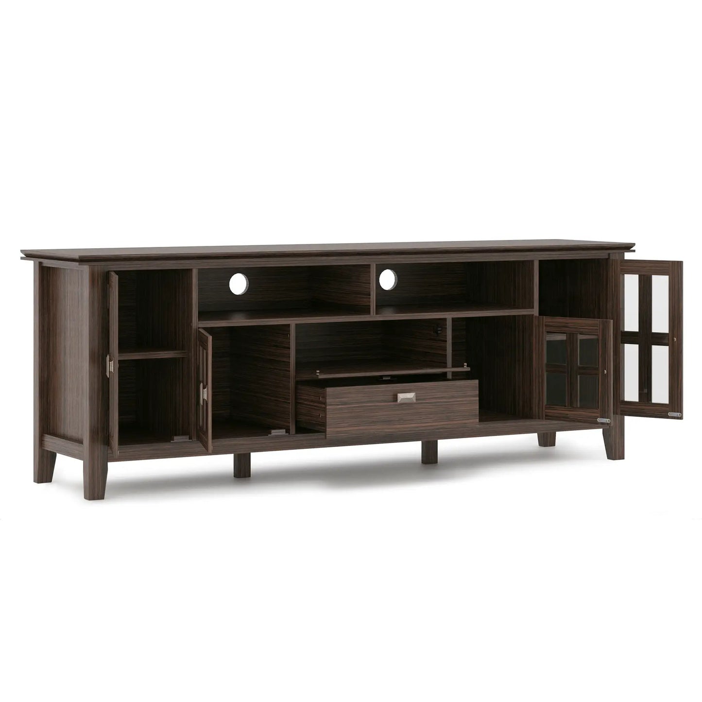 Artisan Tv Media Stand Glass Doors and Drawers