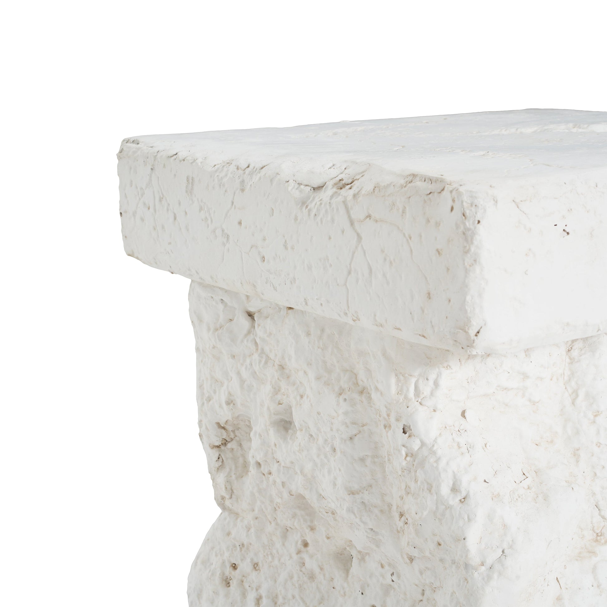 Talia Outdoor Patio Modern Artistry MGO Side Table White rough stone surface End Table on Tampa Home & Garden Store