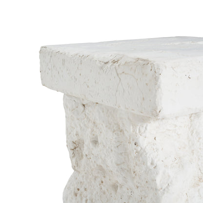Talia Outdoor Patio Modern Artistry MGO Side Table White rough stone surface End Table on Tampa Home & Garden Store