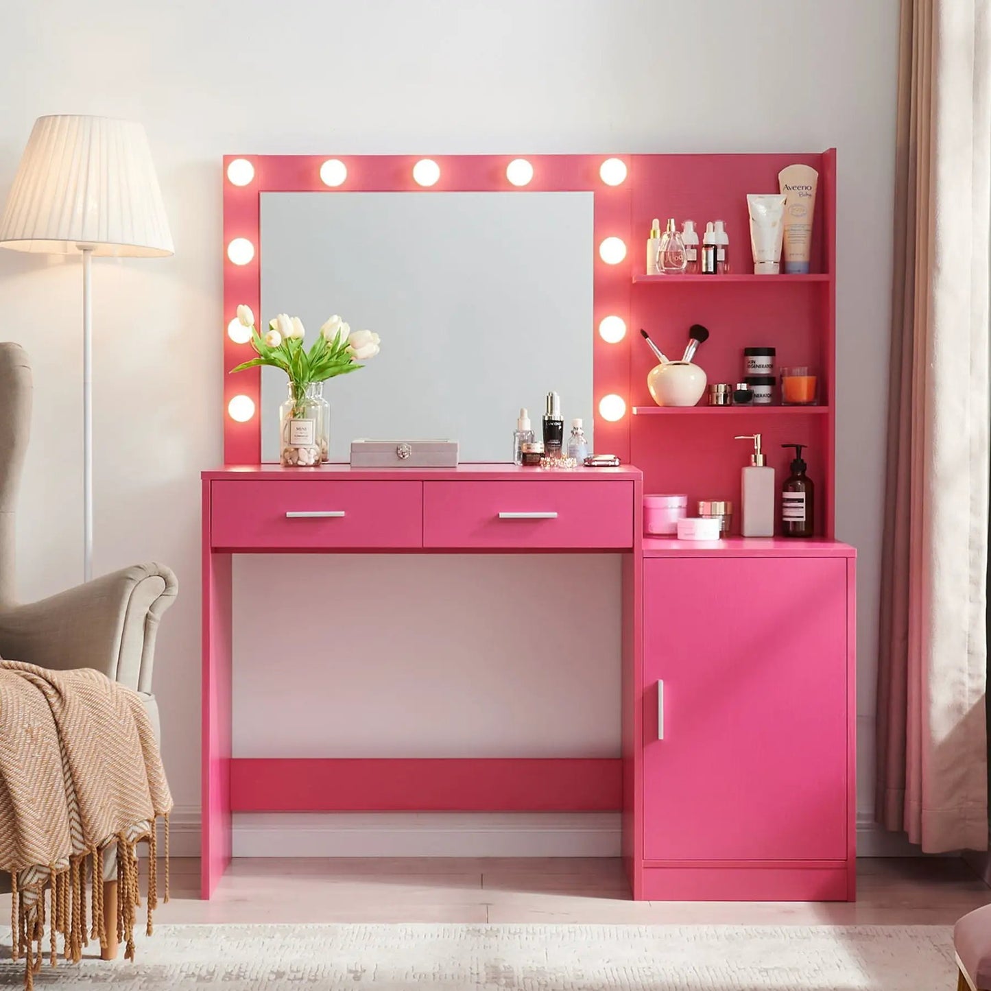 Vanity Desk With Mirror and Lights Dressing Table