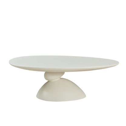 Lucky Stone Shaped End Table with Sculptural Base, white round top by HouseOfZazla on Tampa Home & Garden Store