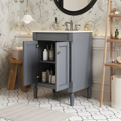 Bathroom Vanity with Top Sink and Dual Storage