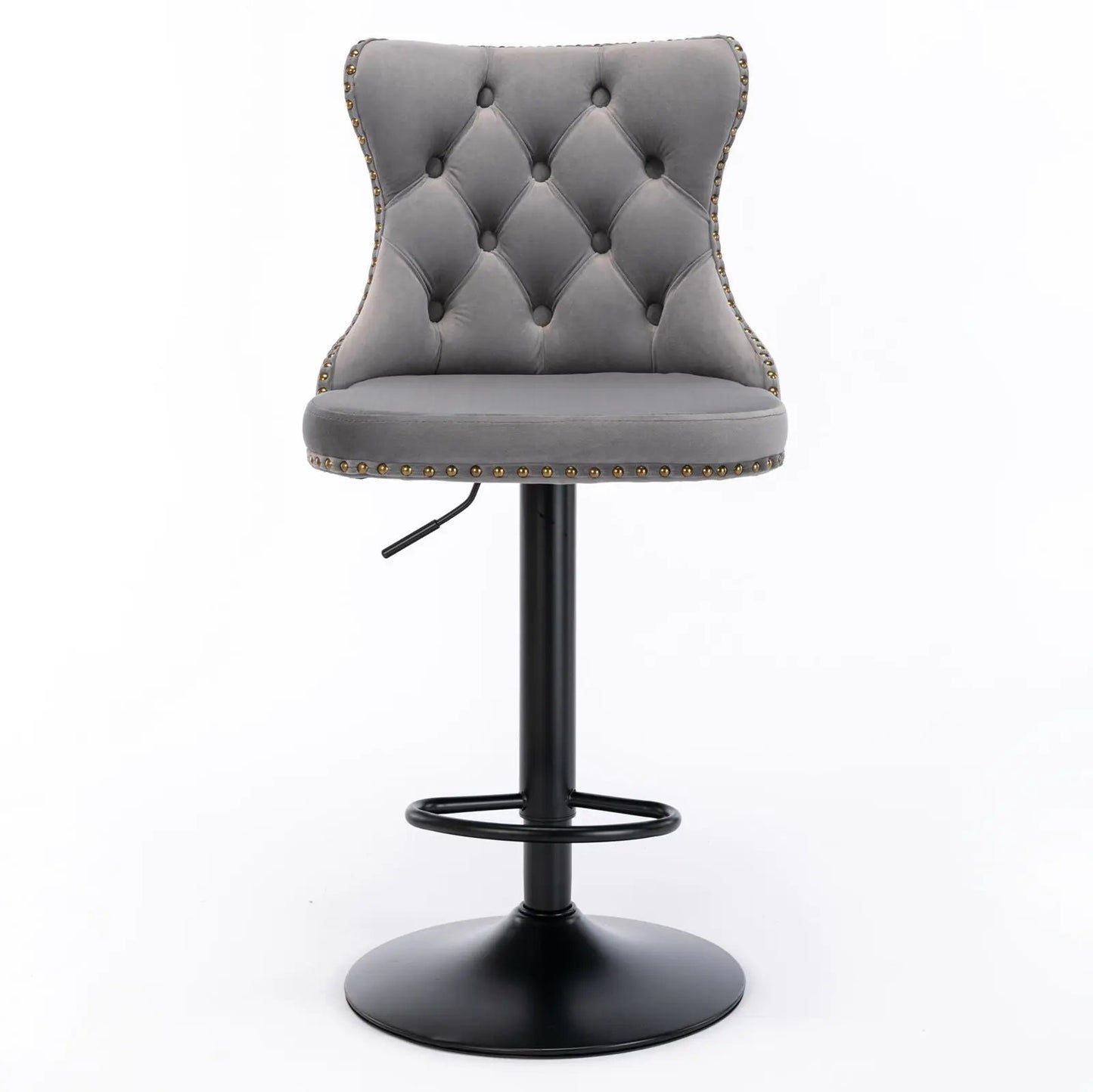Swivel Bar Stools Adjustable Height Tufted Back