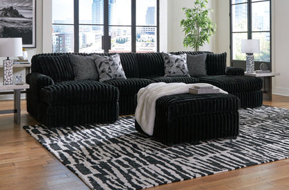 Midnight-Madness 4-Piece Sectional Set in black plush by Unique Piece Furniture on Tampa Home & Garden Store