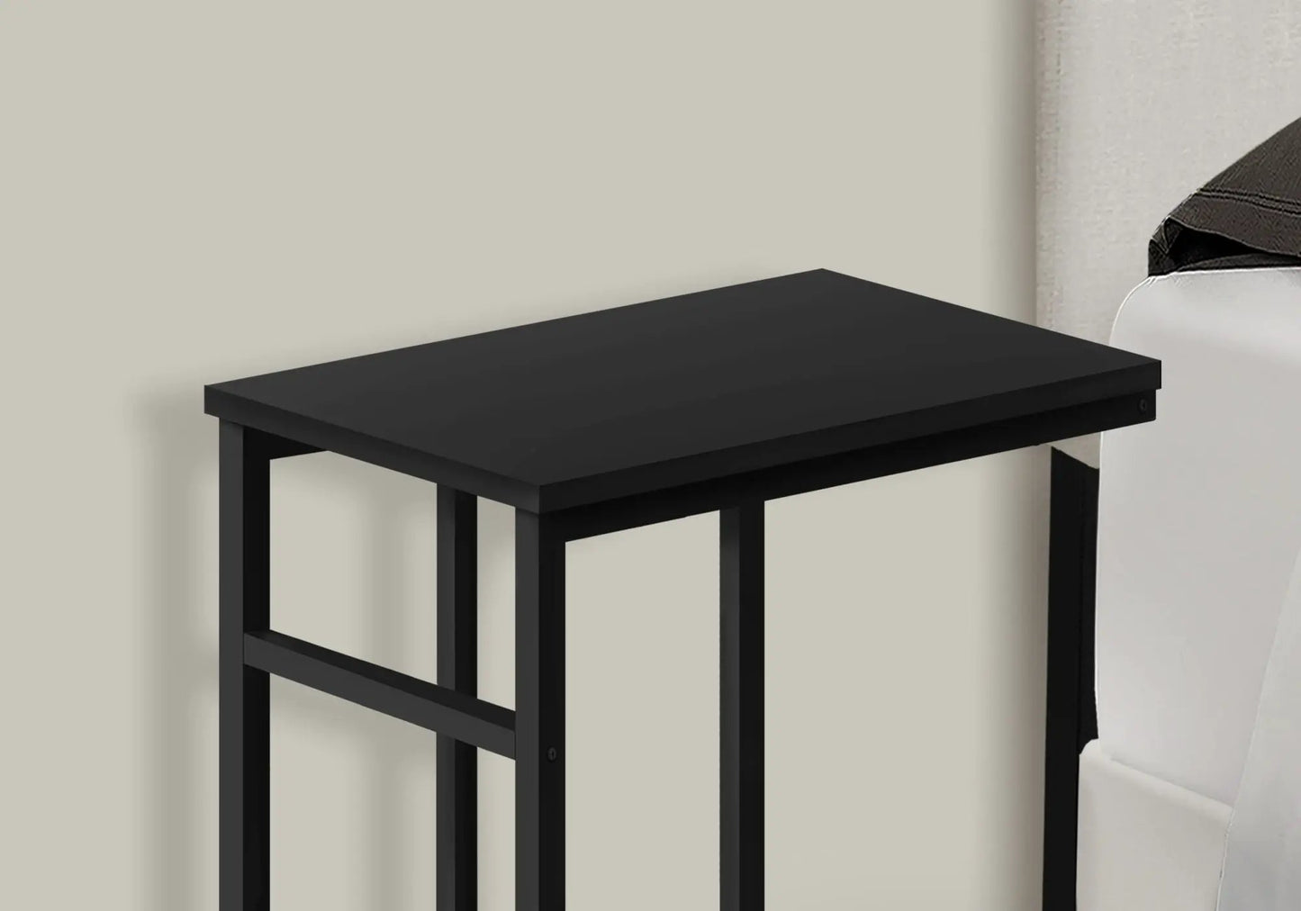 C Shaped Accent Table for Sofa and Bedside Use