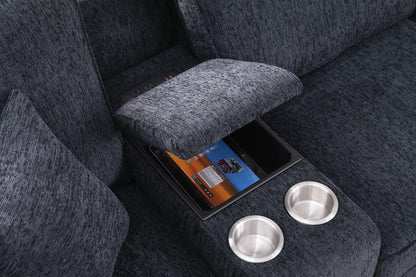 Gina sectional sofa with ottoman in black textured fabric by Unique Piece Furniture on Tampa Home & Garden Store